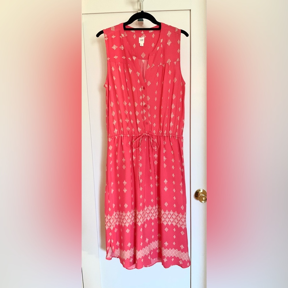 GAP Print Fit and Flare Midi Dress Size Medium